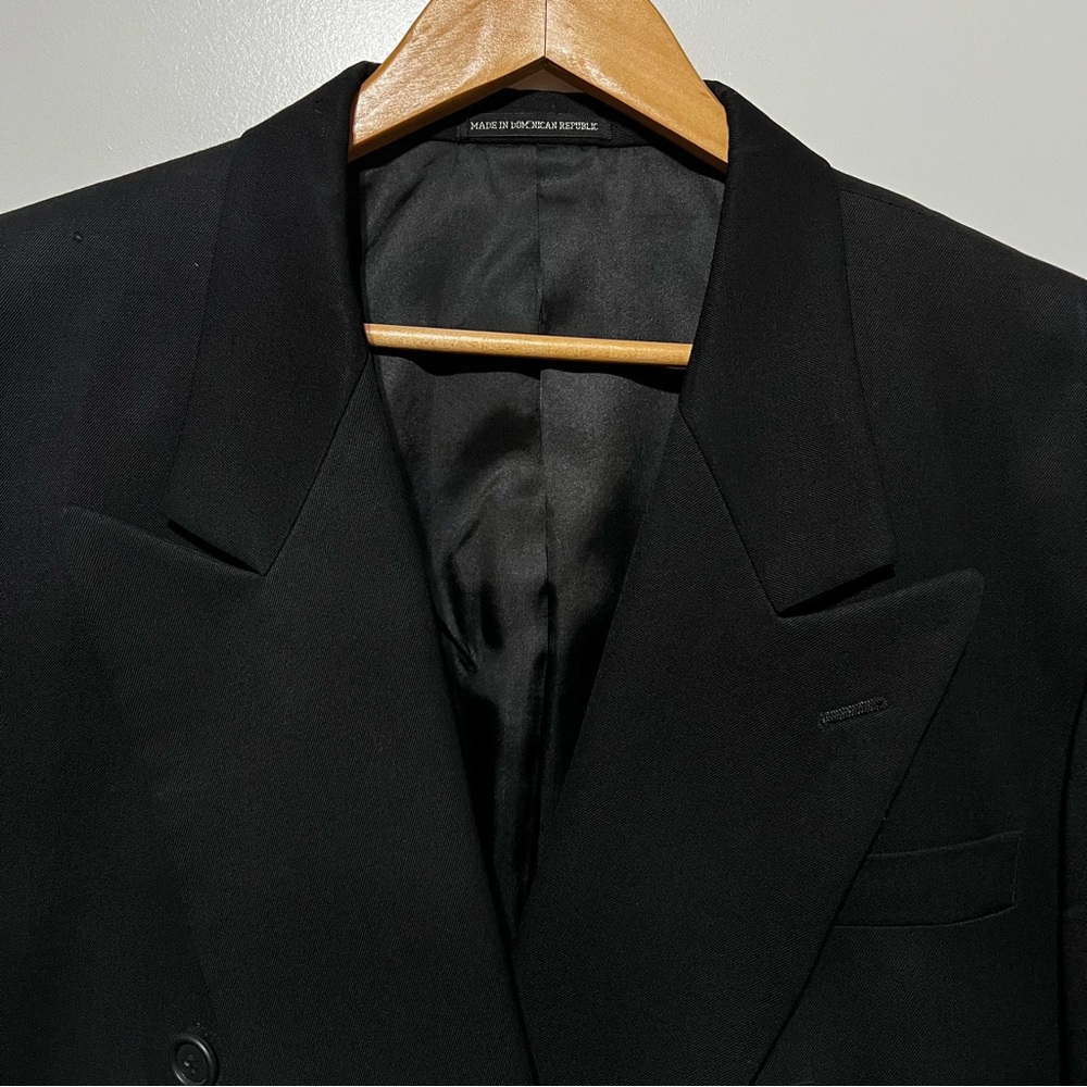Pierre Balmain Men’s Vintage Double Breasted Suit Coat in Black - Picture 6 of 16